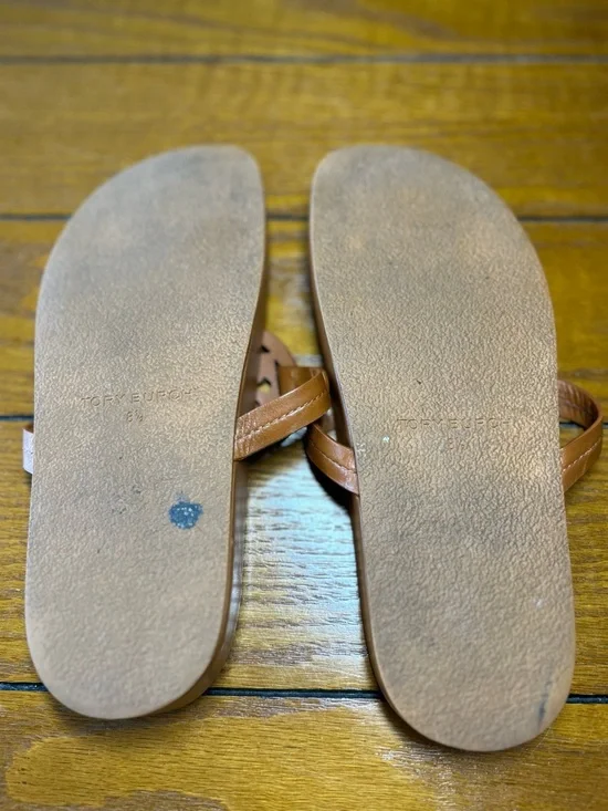 Tory Burch Miller Cloud Sandals, color Aged Camello, Napa Leather, Size 8.5 - Picture 8 of 9